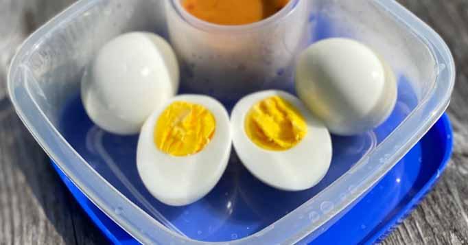 Hard Boiled Egg with Sizzle Sauce Dip