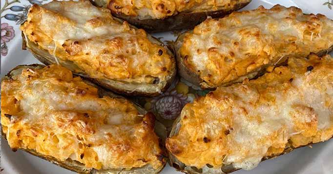 Double Baked Potatoes with Sizzle Cream Cheese